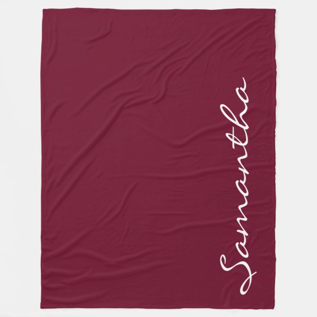 elegant simple modern chic trendy monogram rose fleece blanket (Front)