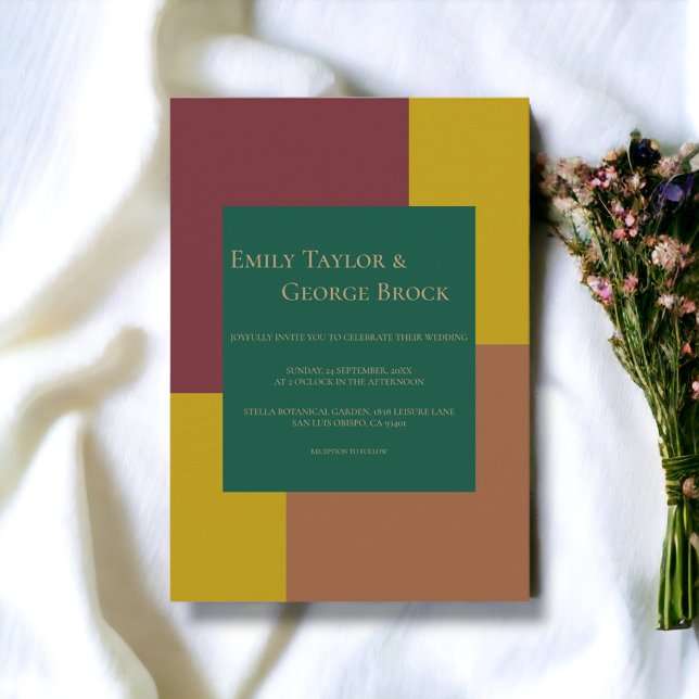 Elegant Simple Modern Colourful Stylish Wedding Invitation (Creator Uploaded)