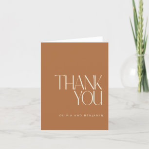 Elegant Simple Modern Custom Terracotta Wedding Thank You Card