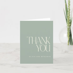 Elegant Simple Modern Custom Wedding Dusty Sage Thank You Card