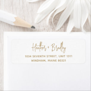 Elegant Simple Modern Gold Return Address