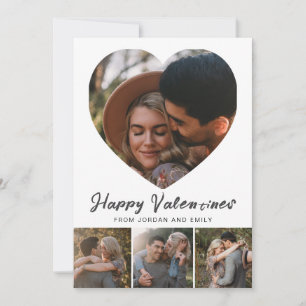 Elegant Simple Modern Happy Valentine's Day Photo Holiday Card