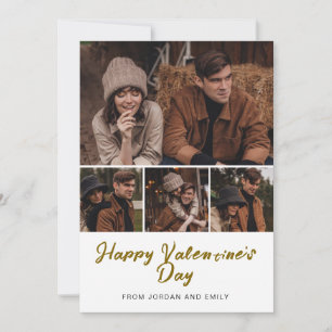 Elegant Simple Modern Happy Valentine's Day Photo Holiday Card