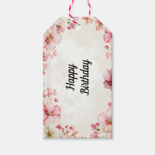 Elegant Simple Modern Minimalist Floral Trendy Gift Tags