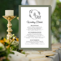Elegant Simple Modern Moss Green Wedding Details