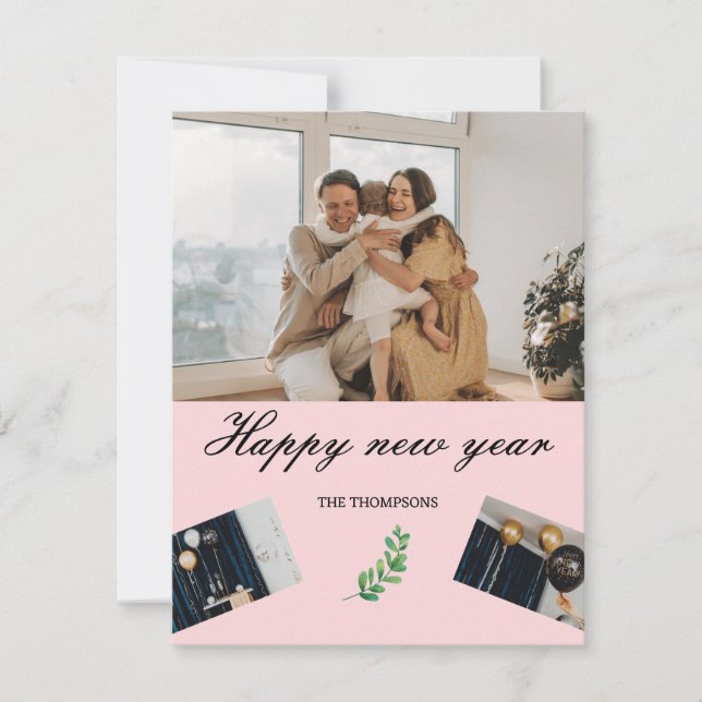 Elegant Simple Modern new years  Holiday Card (Front)