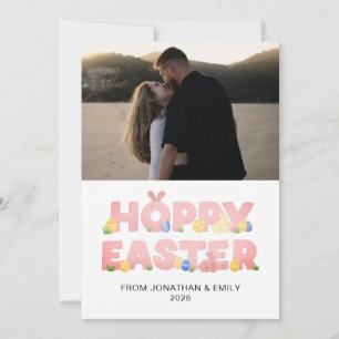 Elegant Simple Modern Pattern Happy Easter Photo Holiday Card