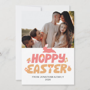 Elegant Simple Modern Pattern Happy Easter Photo Holiday Card