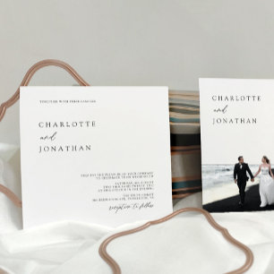 Elegant Simple Modern Photo Square Wedding Invitation
