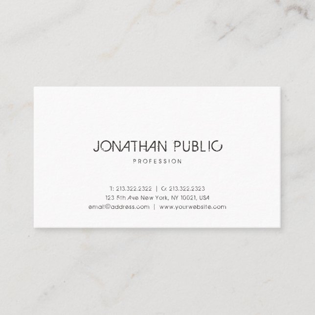 Elegant Simple Modern Professional Template Cool Business Card (Front)