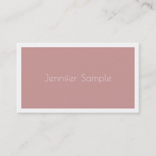 Elegant Simple Modern Salon Professional Plain Business Card (Front)