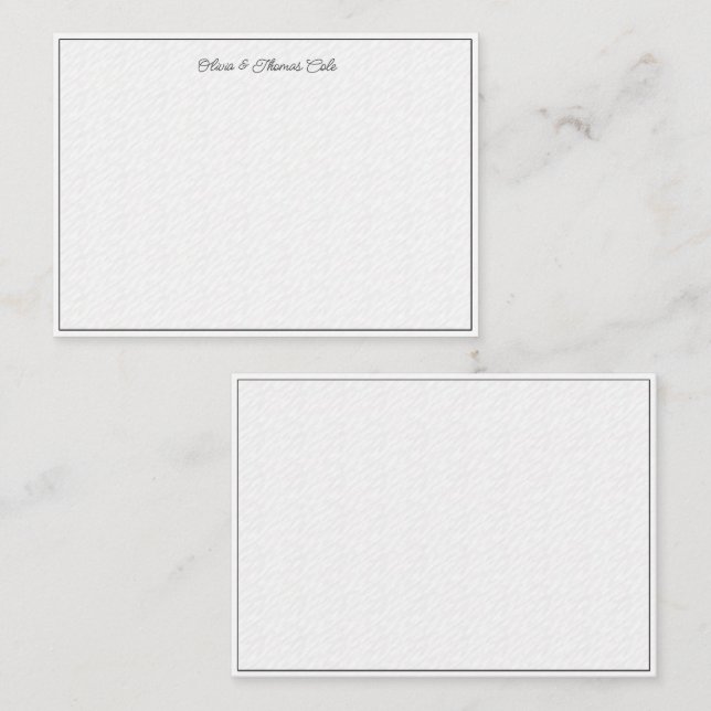 Elegant Simple Modern Textured Wave Wedding Couple Card (Front/Back)