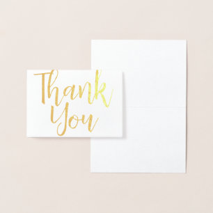 Elegant Simple Modern Traditional Gold Thank You Foil Card