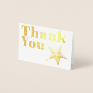 Elegant Simple Modern Traditional Gold Thank You Foil Card