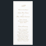 Elegant Simple Monogram Formal Gold Wedding Programme<br><div class="desc">Traditional style Wedding Program featuring a simple and classic design with your monogram at the top along with your wedding details in an elegant faux gold script surrounded by a border. The colour may be changed to any colour you wish by clicking the "customise" button. This Wedding Program with a...</div>