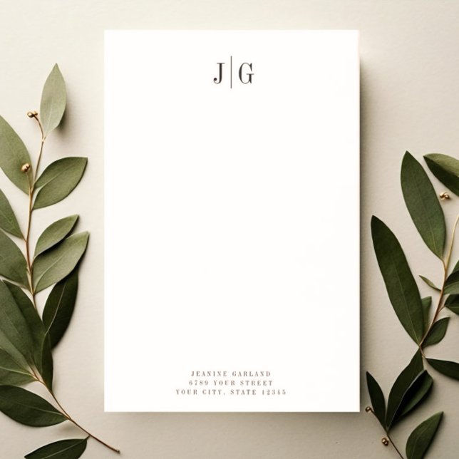 Elegant Simple Monogram Minimalist Letterhead Post-it Notes (Creator Uploaded)