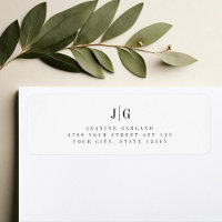 Elegant Simple Monogram Minimalist Return Address