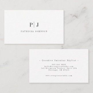 Elegant Simple Monogram Professional Minimalist Business Card
