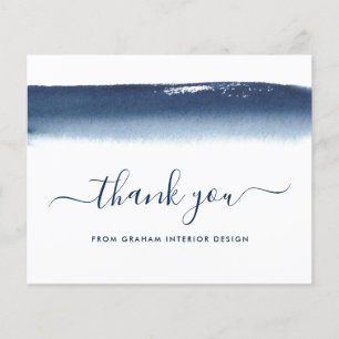 Elegant Simple Navy Blue Budget Thank You Card