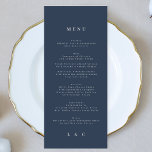 Elegant Simple navy burgundy Monogram Menu<br><div class="desc">slim menu to match the collection
*if you would like more paper options this design can be transferred to a slim program
*or for more help contact me</div>