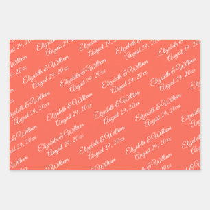 Elegant Simple Neon Flare with Monogram Wedding Wrapping Paper Sheet