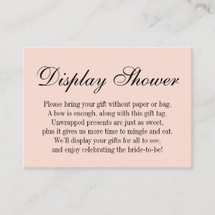 Elegant, Simple No Wrap Bridal Shower, Blush Pink Enclosure Card