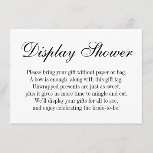 Elegant, Simple No Wrap Bridal Shower Gift Card
