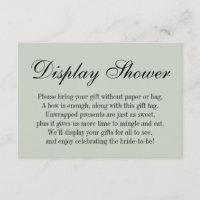 Elegant, Simple No Wrap Bridal Shower, Sage Green