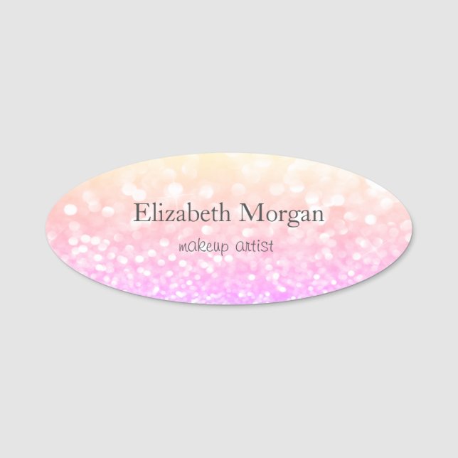 Elegant  Simple Ombre Bokeh  Name Tag (Front)