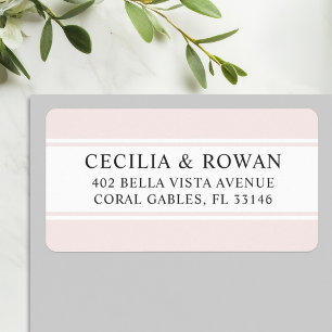 Elegant Simple Pale Pink Wedding Address Label
