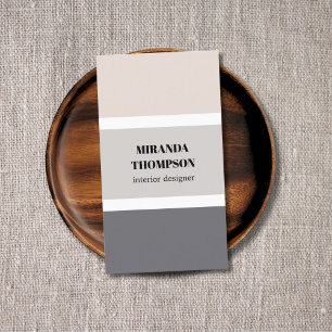 Elegant Simple Pastel Stripes Interior Designer Business Card