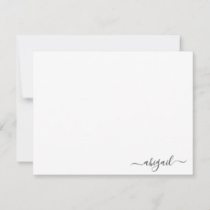 Elegant Simple Personalised Script White Card