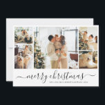 Elegant Simple Photo Collage Christmas Holiday  Invitation<br><div class="desc">Elegant Calligraphy Simple Black and White 4 Photo Collage Merry Christmas Script Holiday Card. This festive, minimalist, four (4) photo holiday card features a pretty photo collage and says „Merry Christmas”! The „Merry Christmas” greeting text is written in a beautiful hand lettered swirly swash-tail font type. On the reverse side...</div>