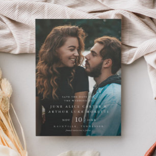 Elegant Simple Photo Wedding Save the Date Magnetic Invitation