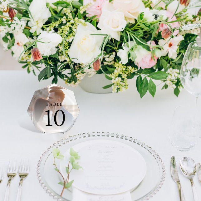 Elegant Simple Photo Wedding Table Number  (Creator Uploaded)