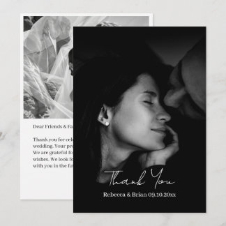 Elegant Simple Photo Wedding Thank You Card