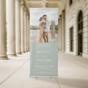 Elegant Simple Photo Wedding Welcome Retractable Banner