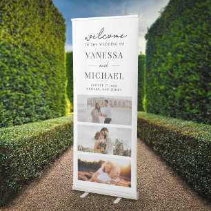 Elegant Simple Photo Wedding Welcome Retractable Banner