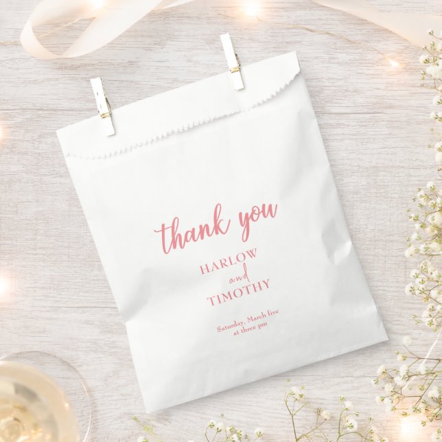 Elegant Simple Pink Blush Wedding Favour Bags (Clipped)
