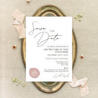 Elegant Simple Pink Wax Stamp Company Gala Dinner
