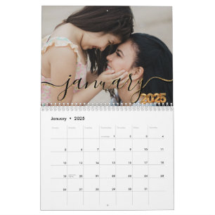 Elegant Simple Playful Script Family Photos  Calendar