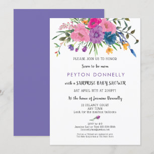 Elegant Simple Pretty Floral Baby Shower Invitation