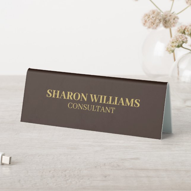 Elegant Simple Professional Brown Gold Minimalist (In SItu (Table))
