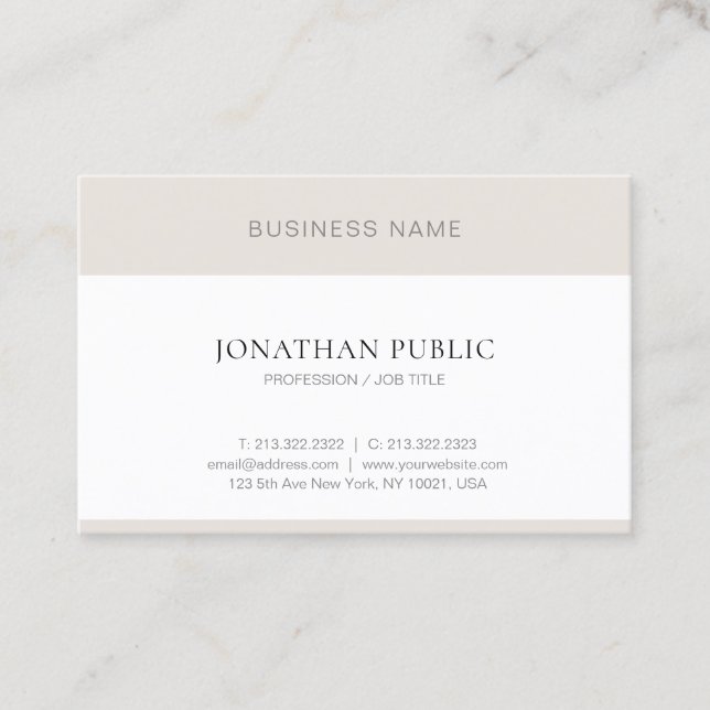 Elegant Simple Professional Modern Minimalist Business Card (Front)