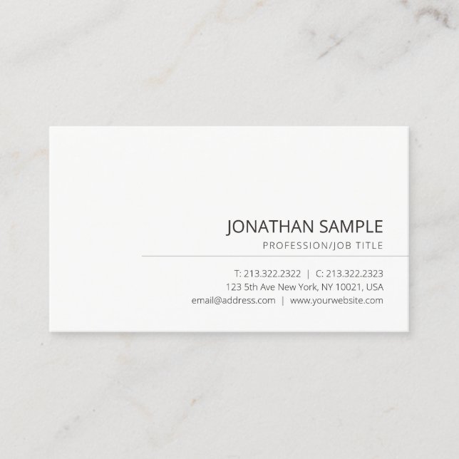 Elegant Simple Professional Modern Template Business Card (Front)
