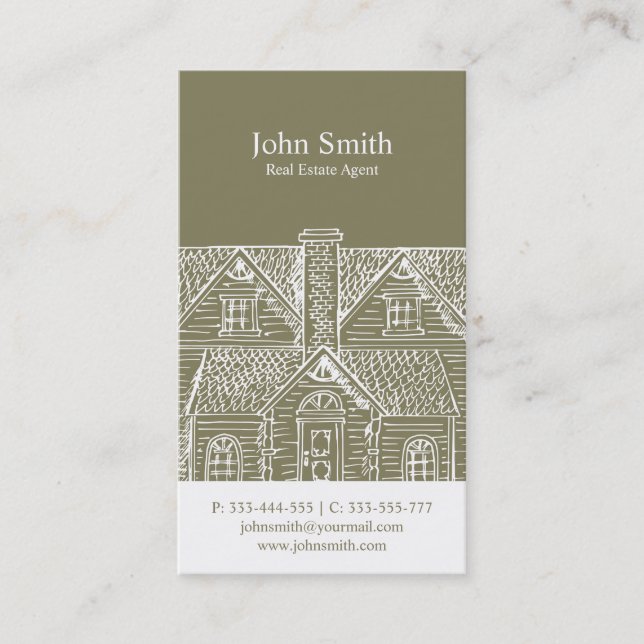 Elegant simple professional real estate agent business card (Front)