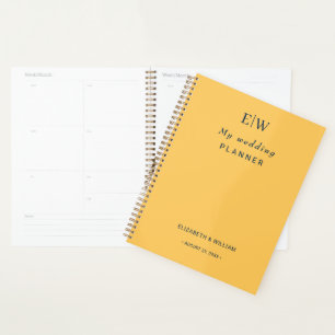 Elegant Simple Ray Flower with Monogram Wedding Planner