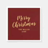 Elegant Simple Red Merry Christmas 