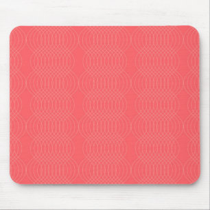 Elegant, simple, red, modern wavy lines mouse mat
