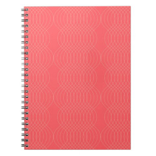 Elegant, simple, red, modern wavy lines notebook